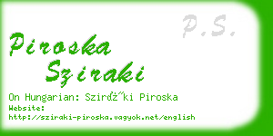 piroska sziraki business card